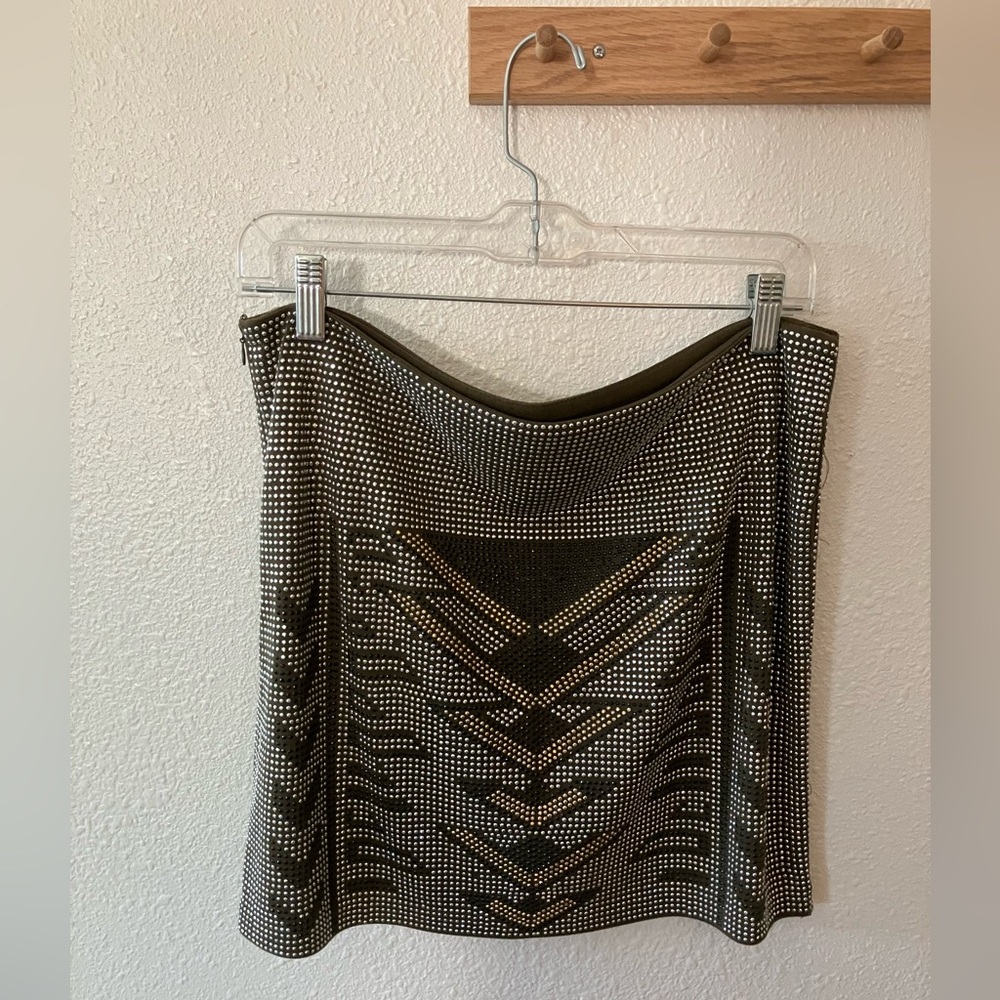 Y2K Stud sequined Patterned Mini Skirt